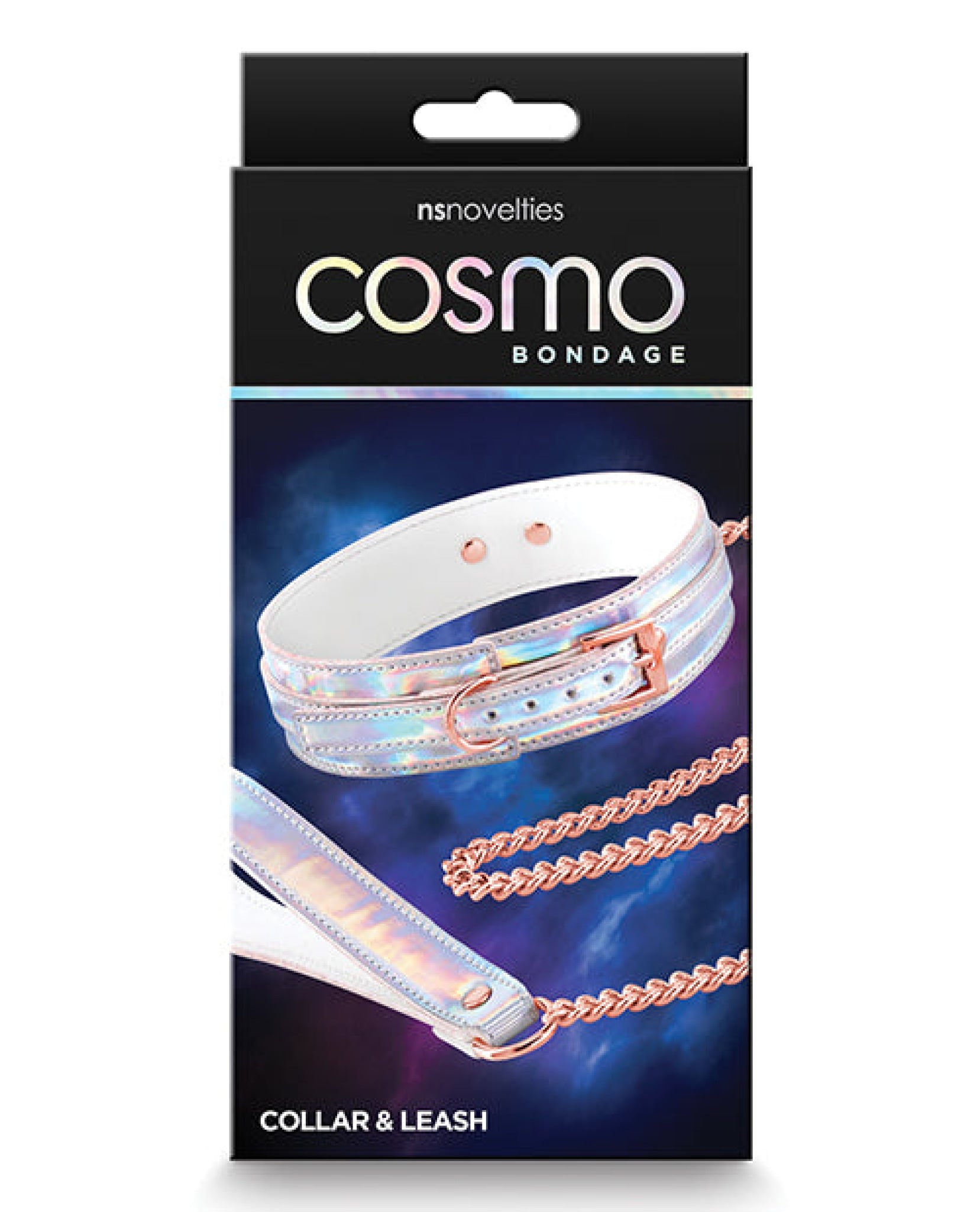 Cosmo Bondage Collar & Leash - Rainbow Cosmo