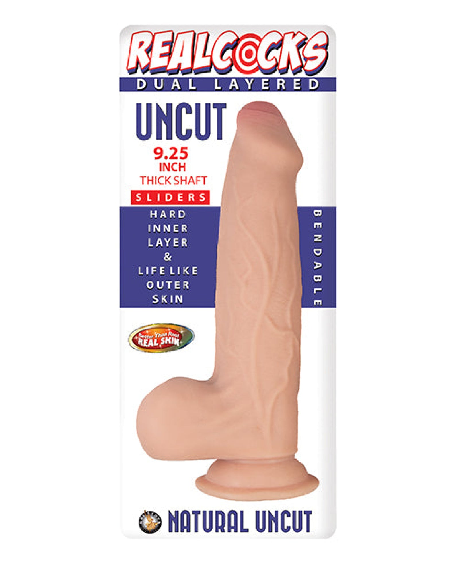 Realcocks Dual Layered Uncut Sliders 9.25" Thick Shaft Nasstoys