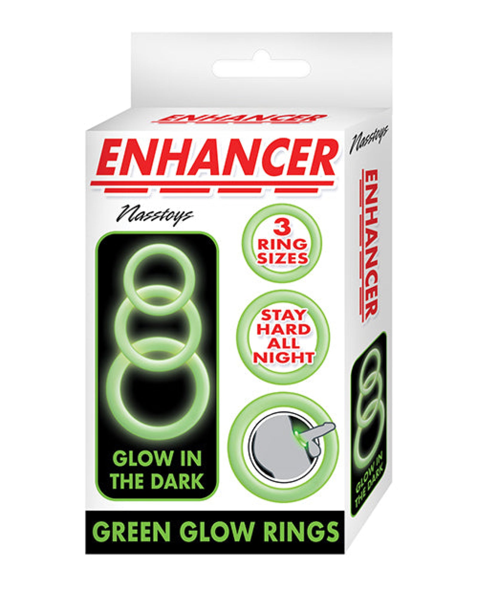 Enhancer Silicone Cockrings - Glow In The Dark Nasstoys