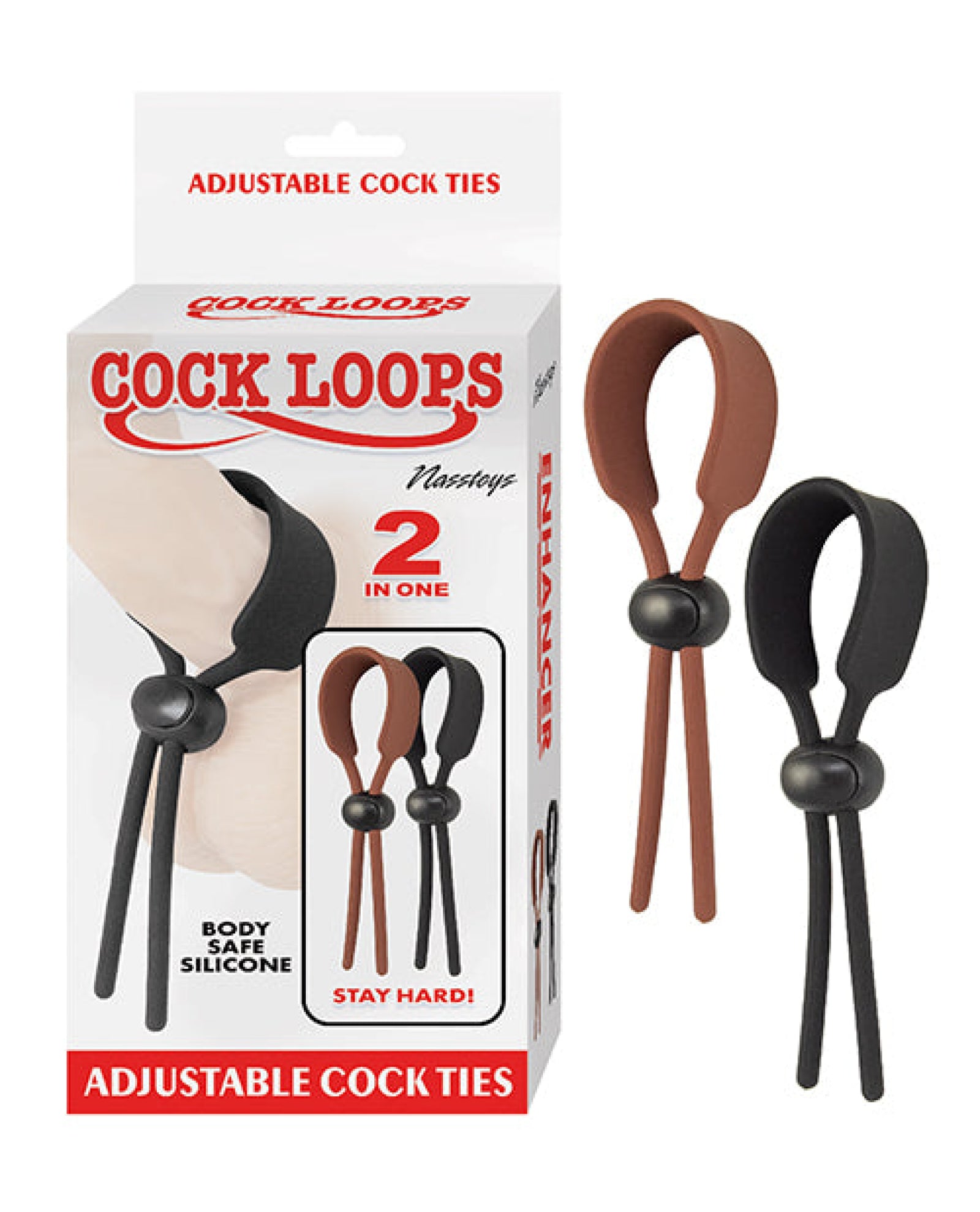Cock Loops Adjustable Cock Ties - Brown/black Nasstoys