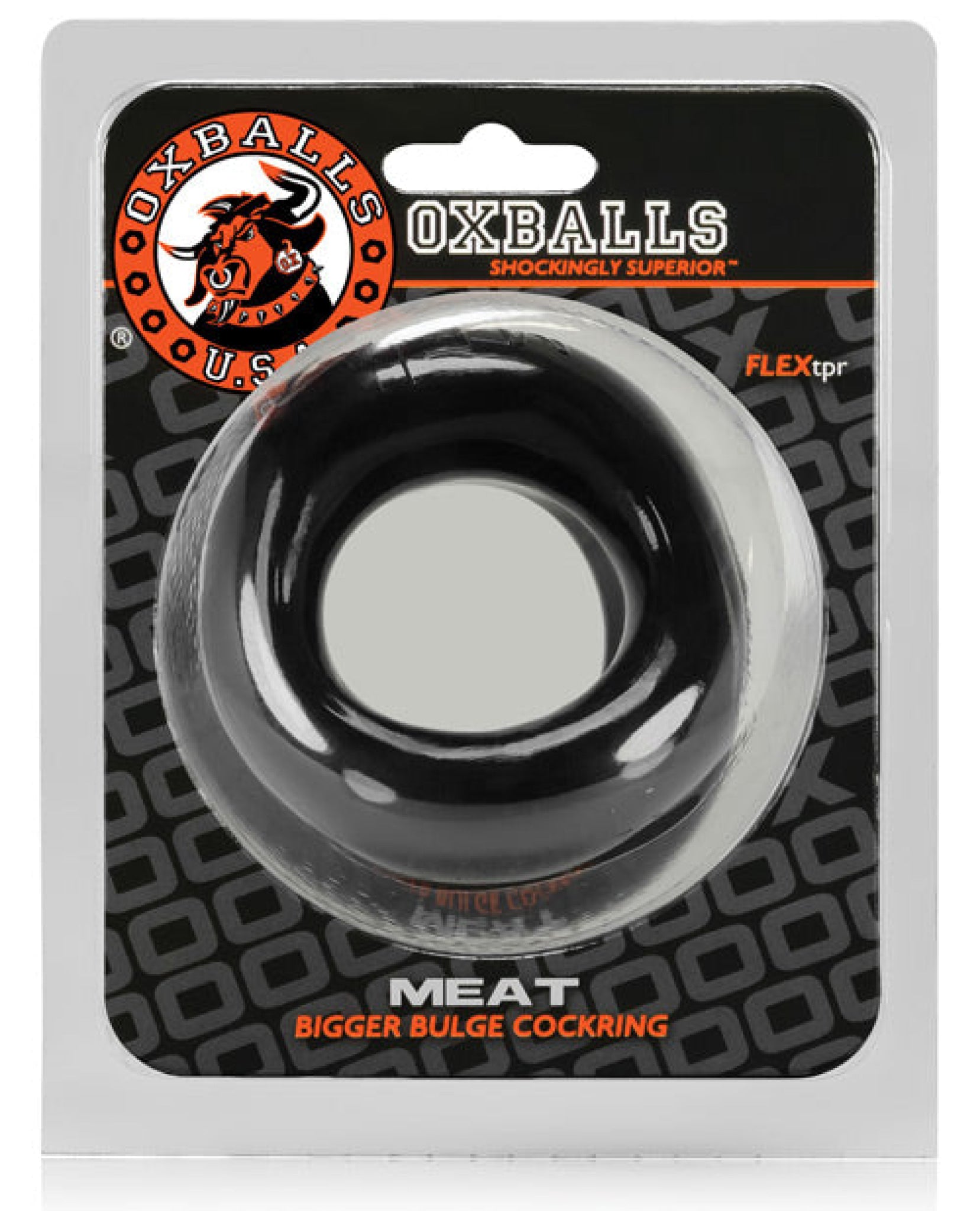 Oxballs Meat Padded Cock Ring - Black Hunky Junk