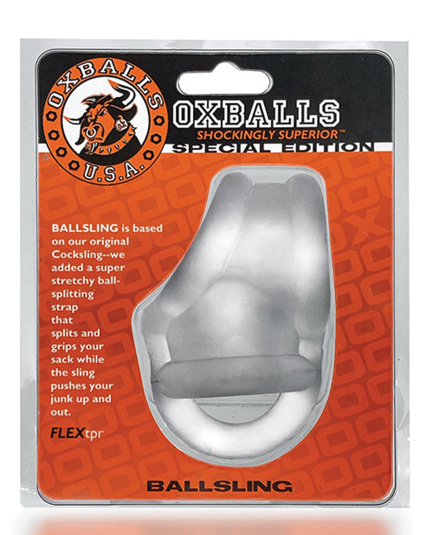 Oxballs Ballsling Ball Split Sling - Clear Ice Hunky Junk