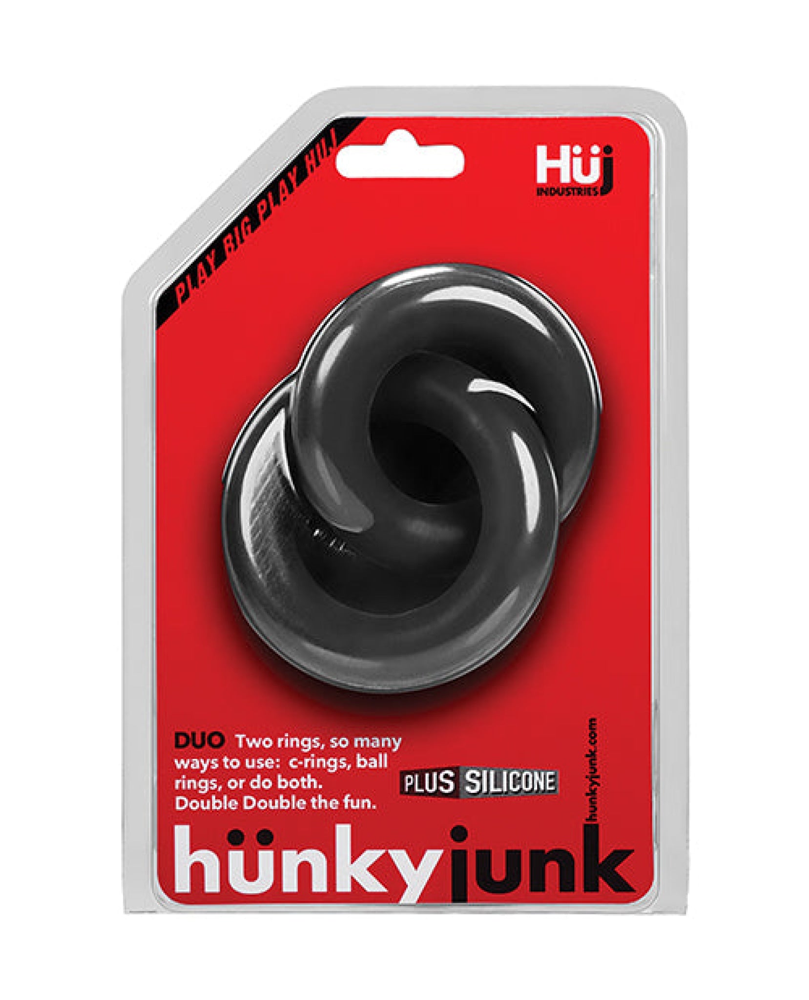 Hunky Junk Duo Linked Cock & Ball Rings - Tar Hunky Junk