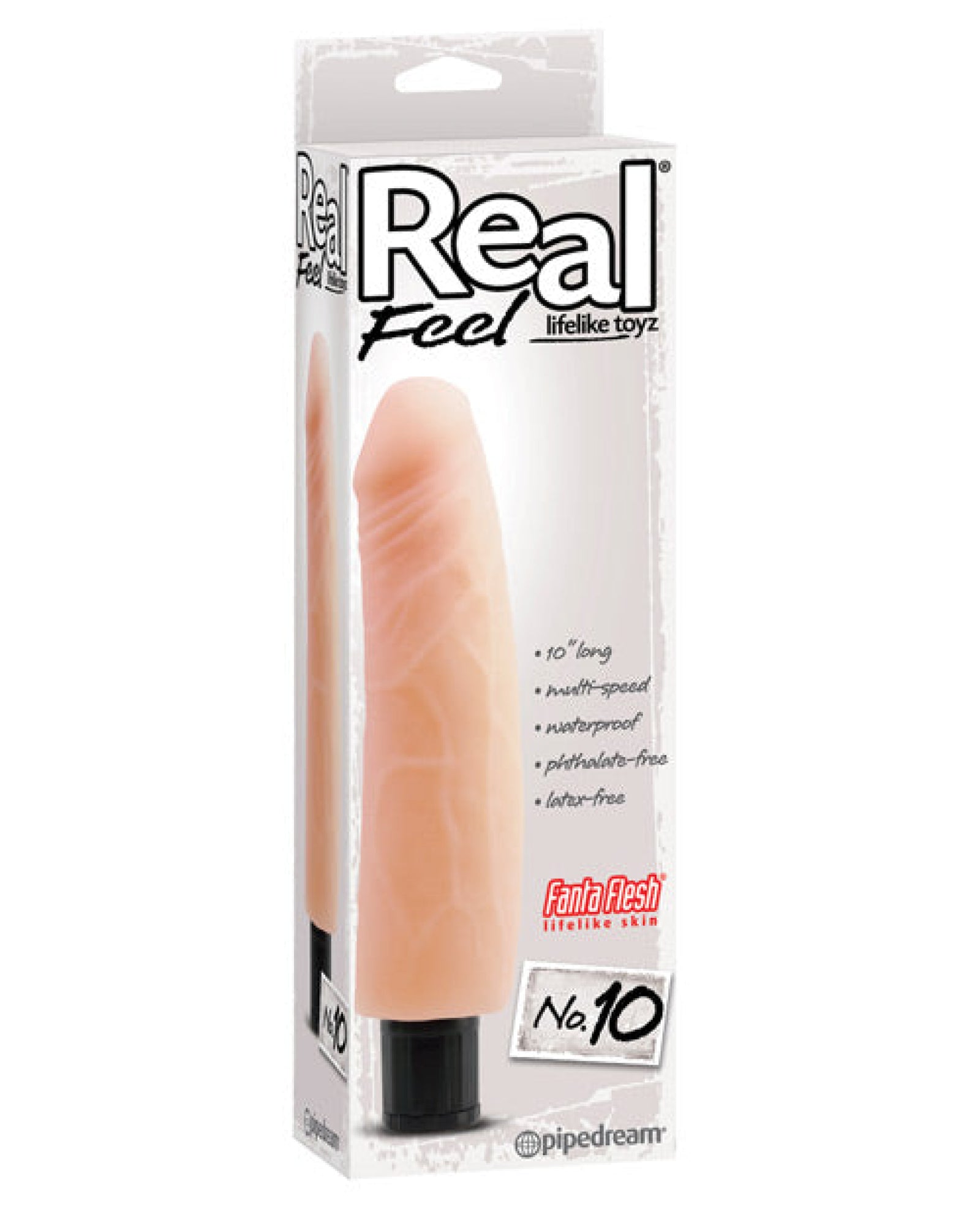 Real Feel No. 10  Long 10" Vibe Waterproof - Mutli-speed Flesh Pipedream®