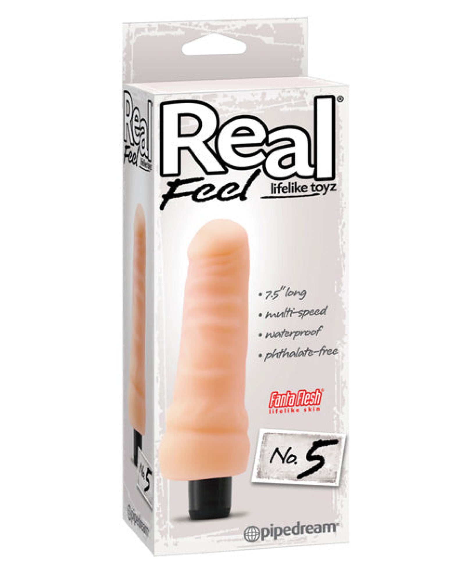 Real Feel No. 5 Long 7.5" Vibe Waterproof - Mutli-speed Flesh Pipedream®