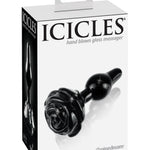 Icicles No. 77 Hand Blown Glass Rose Butt Plug - Black Pipedream®