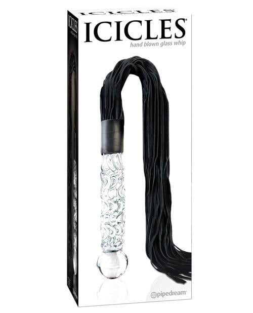 Icicles No. 38 Hand Blown Glass Handled Whip - Clear Pipedream®