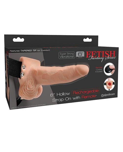 Fetish Fantasy Series 6" Hollow Rechargeable Strap On W-remote - Flesh Pipedream®