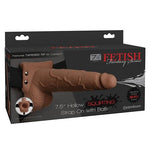 Fetish Fantasy Series 7.5" Hollow Squirting Strap On W-balls - Tan Pipedream®
