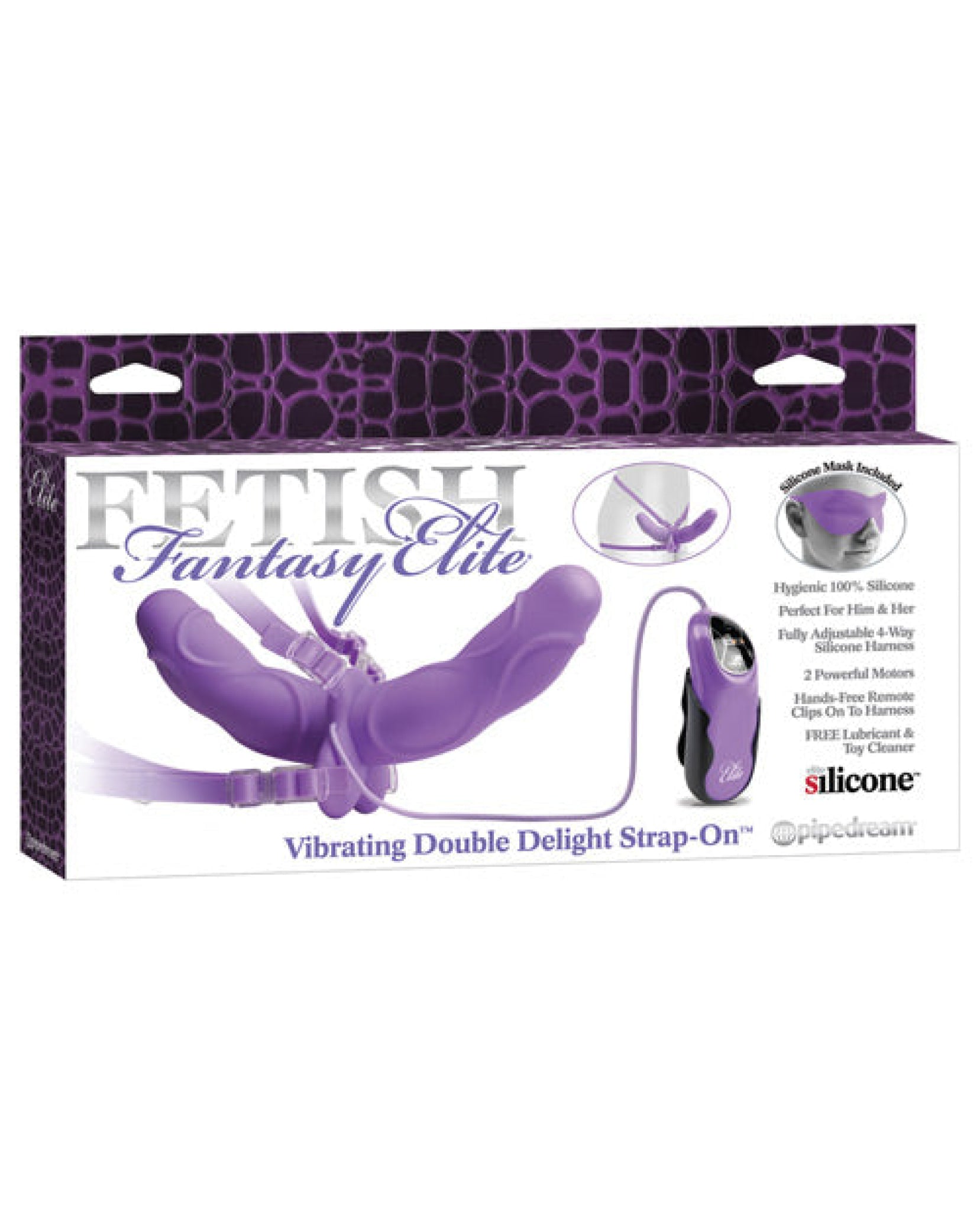 Fetish Fantasy Elite Vibrating Double Delight Strap On - Purple Pipedream®