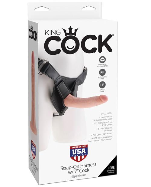 "King Cock Strap-on Harness W/7"" Cock" Pipedream®