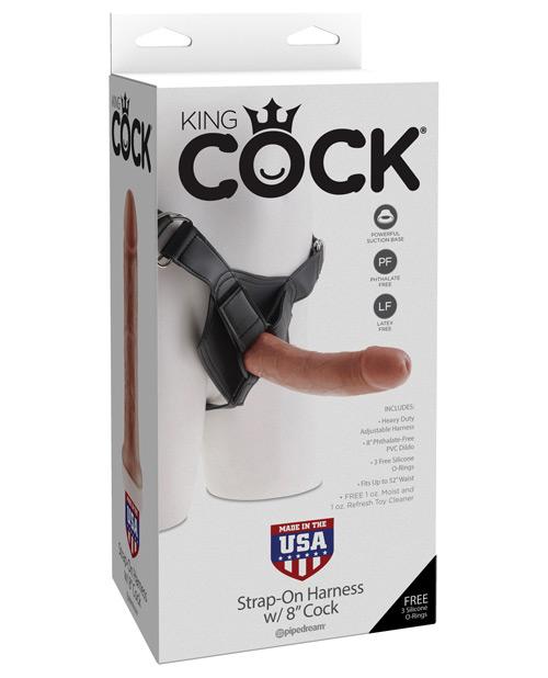 "King Cock Strap On Harness W/8"" Cock" Pipedream®