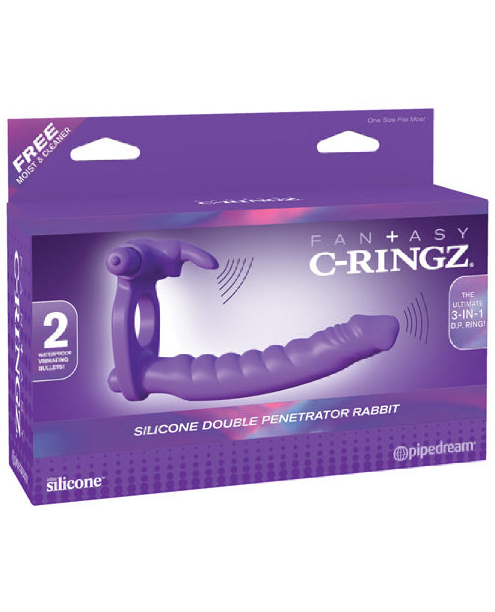 Fantasy C-ringz Silicone Double Pene Rabbit - Purple Pipedream®