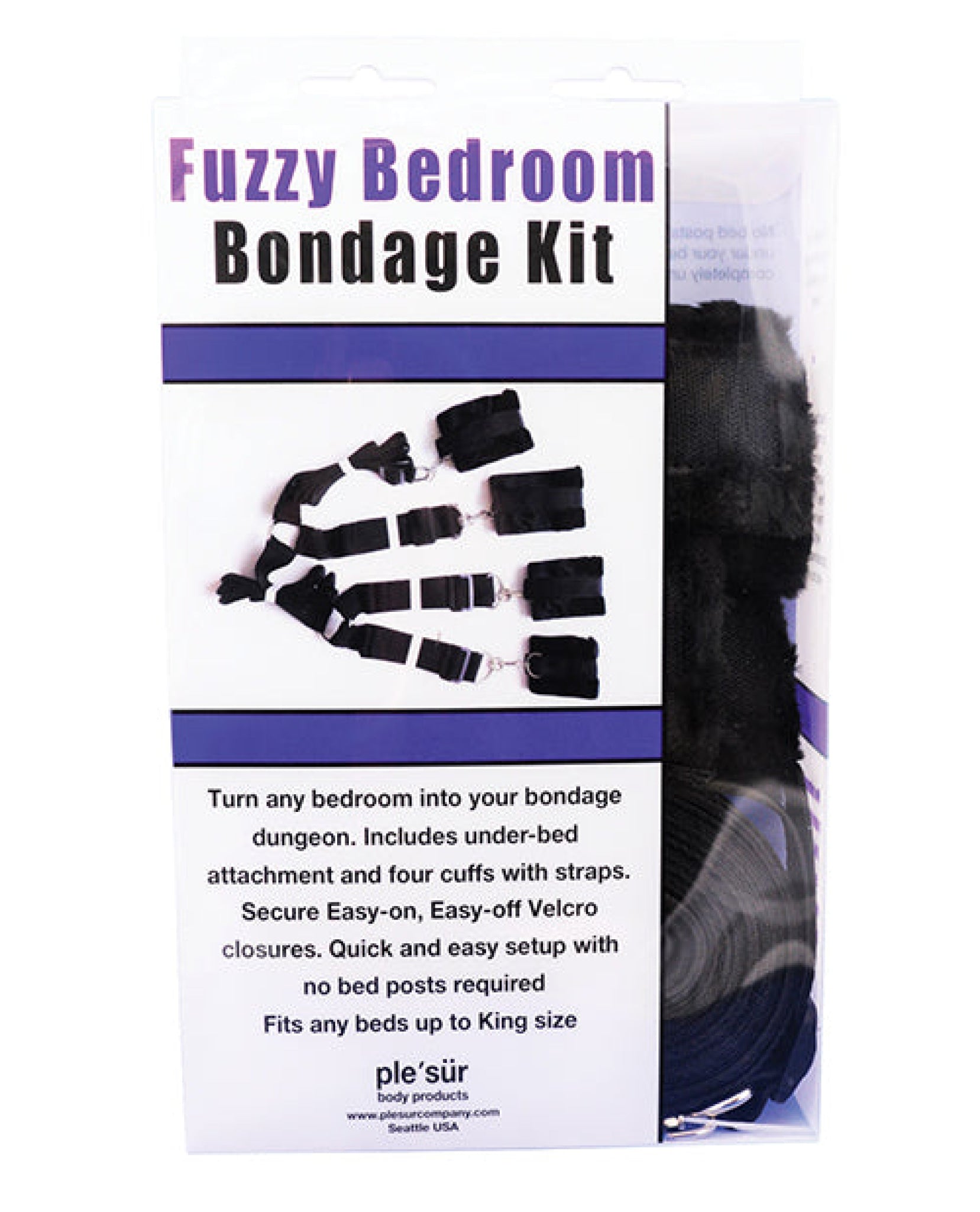 Plesur Fuzzy Bedroom Bondage Kit - Black Plesur