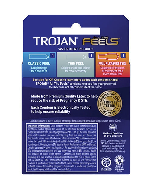 Trojan All The Feels Condoms - Pack Of 3 Trojan