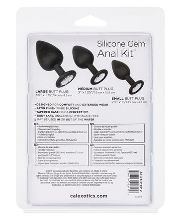 Silicone Gem Anal Kit - Black California Exotic Novelties