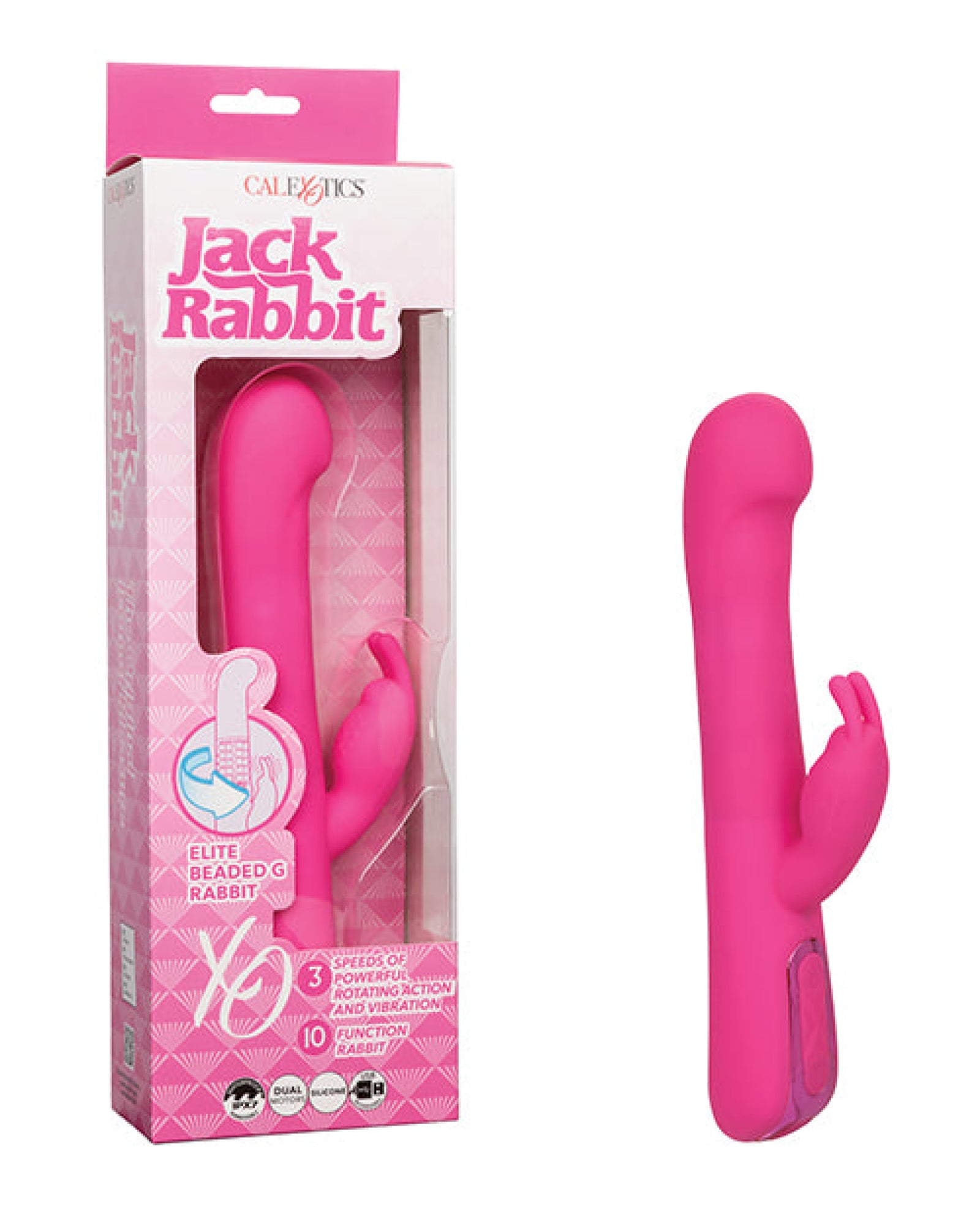 Jack Rabbit Elite Beaded G Rabbit - Pink California Exotic Novelties