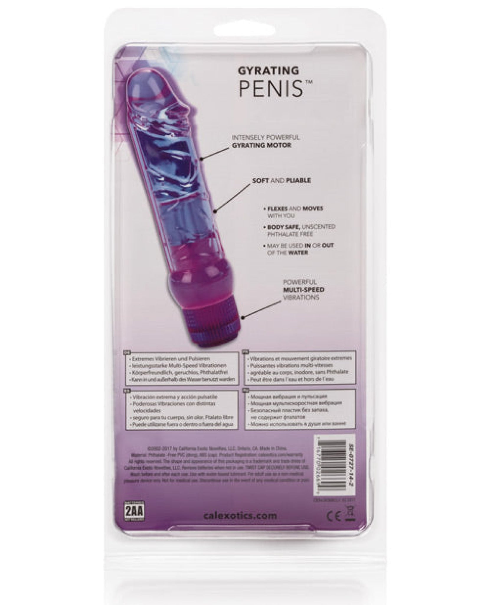 Crystalessence 6.5" Gyrating Penis - Purple California Exotic Novelties