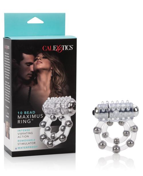 Maximus Enhancement Ring 10 Stroker Beads - Clear California Exotic Novelties 1657