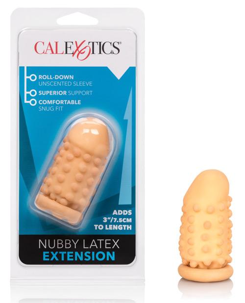 3" Latex Extension Nubby - Ivory CalExotics