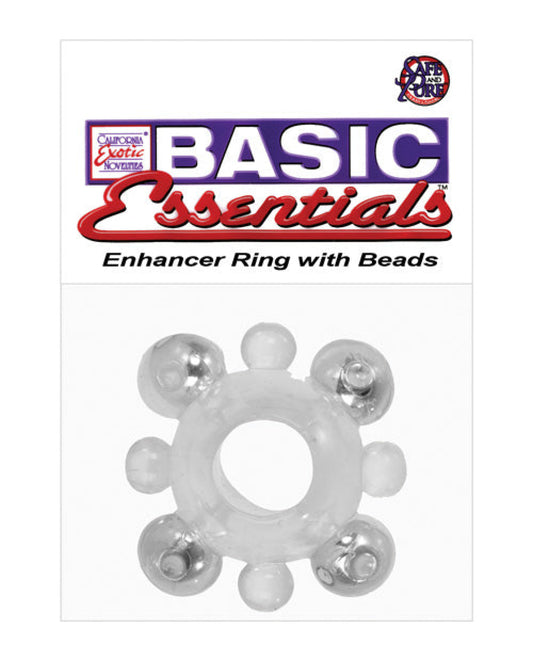 Basic Essentials Enhancer Ring W-beads - Clear California Exotic Novelties 1657