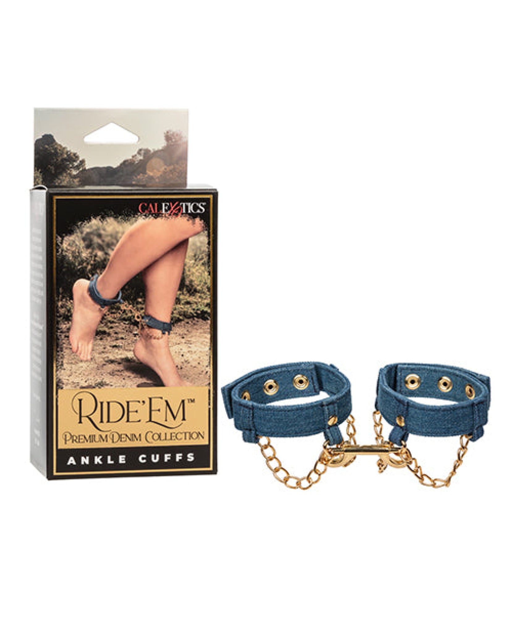 Ride 'em Premium Denim Collection Ankle Cuffs California Exotic Novelties