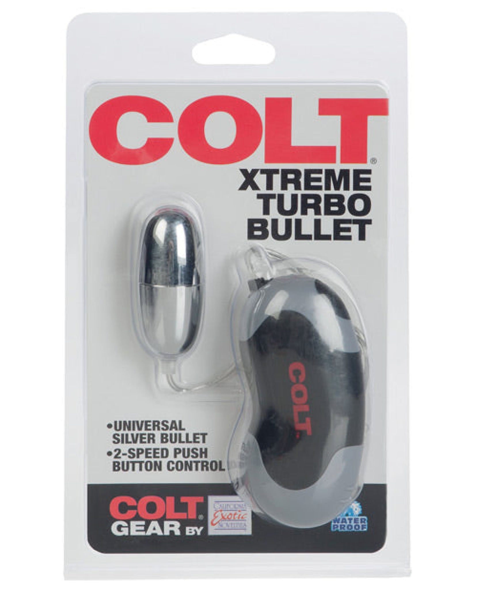 Colt Xtreme Turbo Bullet Power Pack Waterproof - 2 Speed Silver California Exotic Novelties