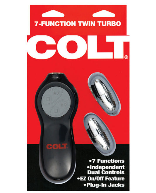 Colt 7-function Twin Turbo Bullets - Silver California Exotic Novelties 1657