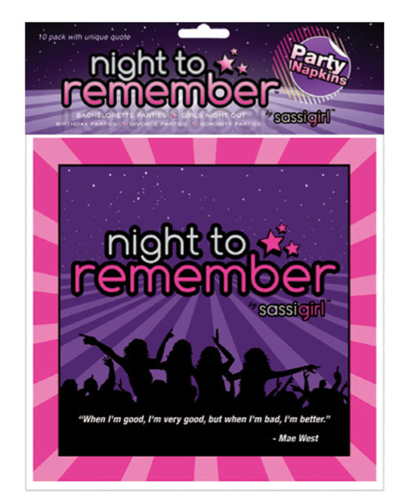 Night To Remember Standard 6.5" Napkins - Purlpe Pack Of 10 By Sassigirl Sassigirl