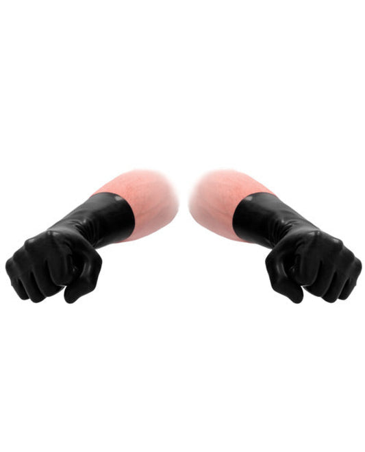 Shots Fist It Latex Short Gloves - Black Shots