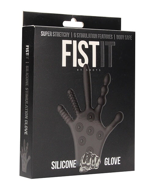 Shots Fistit Silicone Stimulation Glove - Black Shots