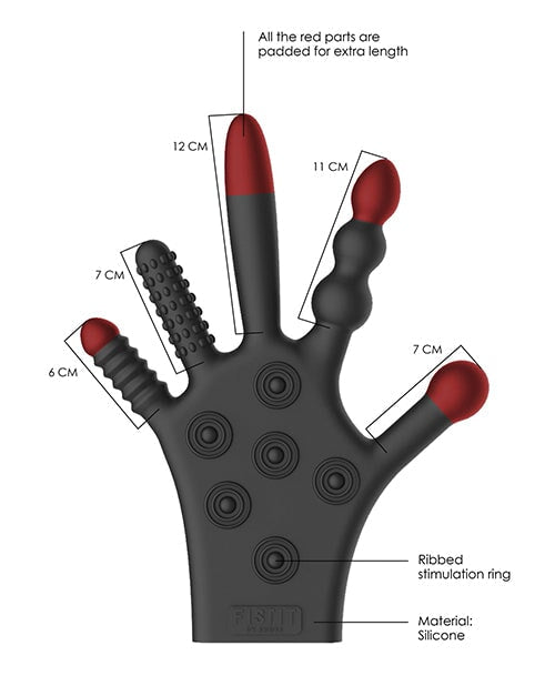 Shots Fistit Silicone Stimulation Glove - Black Shots
