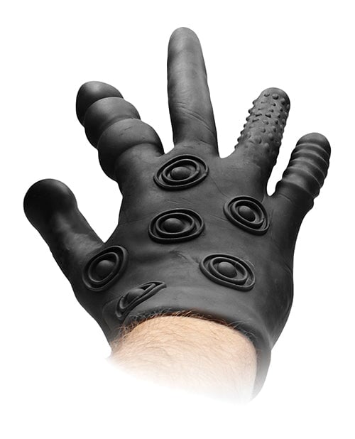 Shots Fistit Silicone Stimulation Glove - Black Shots