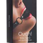 Shots Ouch Ball Gag W-leather Straps - Black Shots