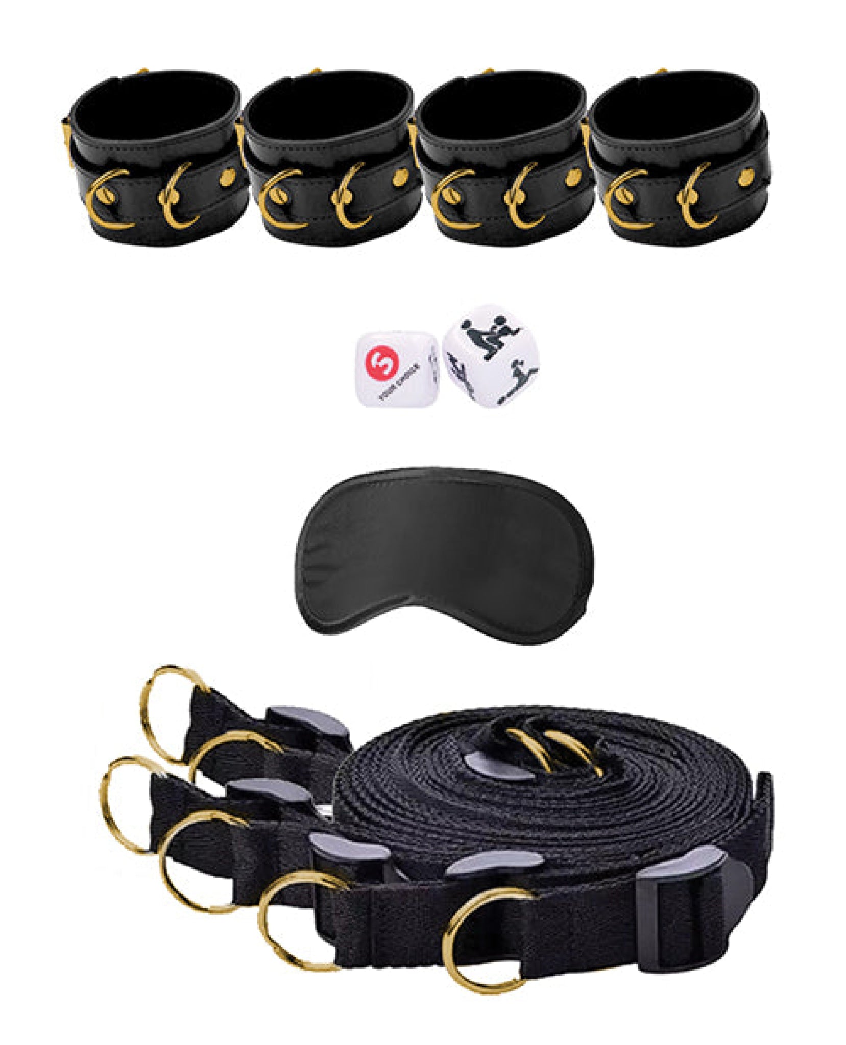 Shots Ouch Limited Edition Gold Bed Bindings Restraint System Shots