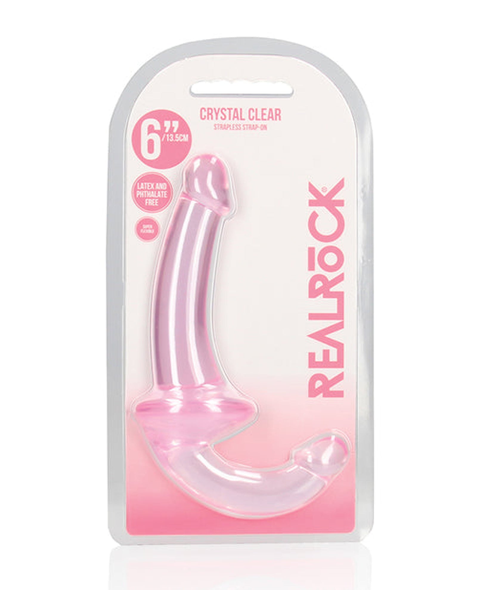 Shots Realrock Crystal Clear 6" Strapless Strap-on Shots