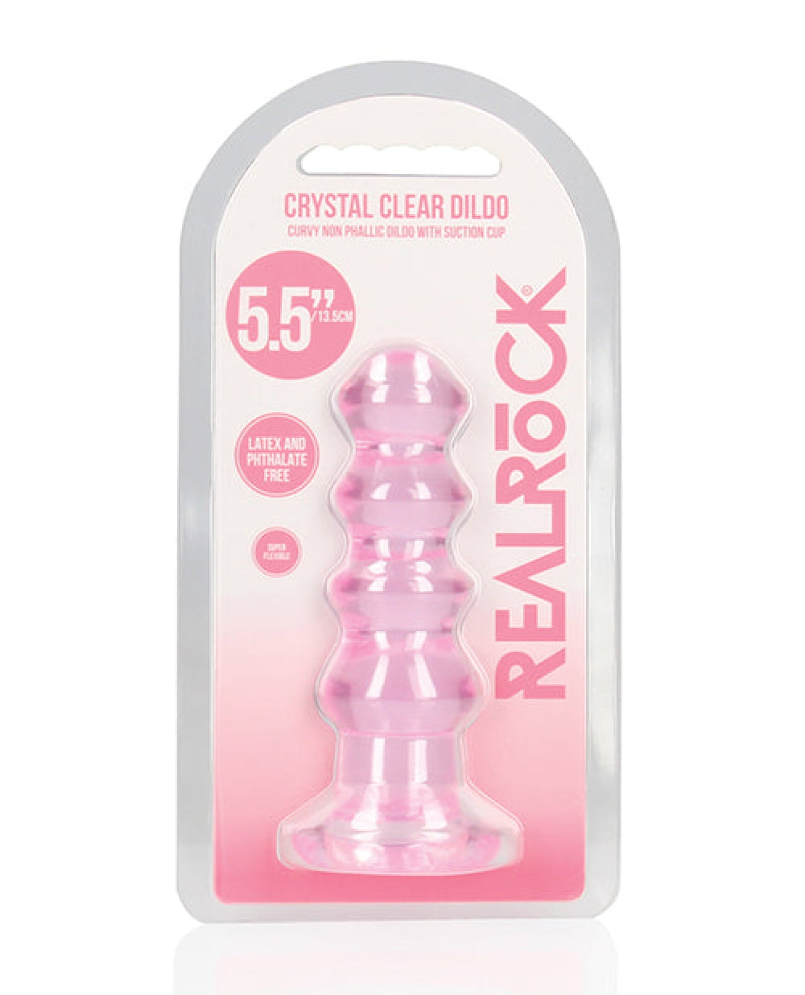 Shots Realrock Crystal Clear 5.5" Curvy Dildo/butt Plug Shots