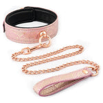 Spartacus Micro Fiber Collar & Leash W-leather Lining - Pink Spartacus