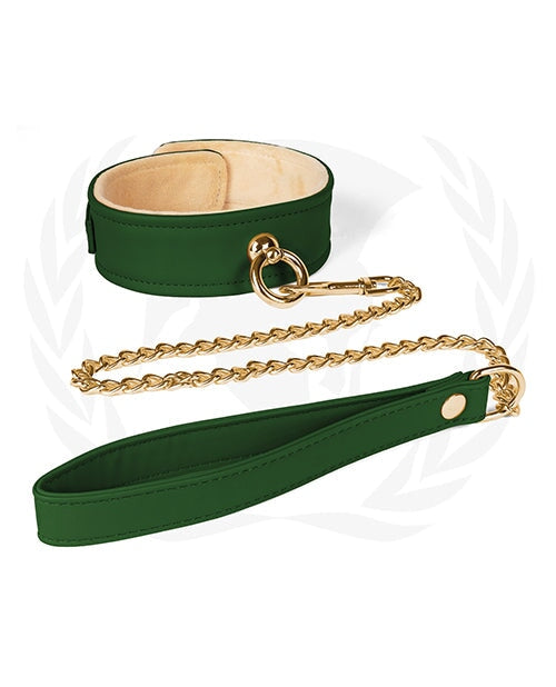 Spartacus Plush Lined Pu Collar & Chained Leash Spartacus