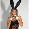 Oversized Satin Bunny Ears Black O/s Seven 'til Midnight Costume