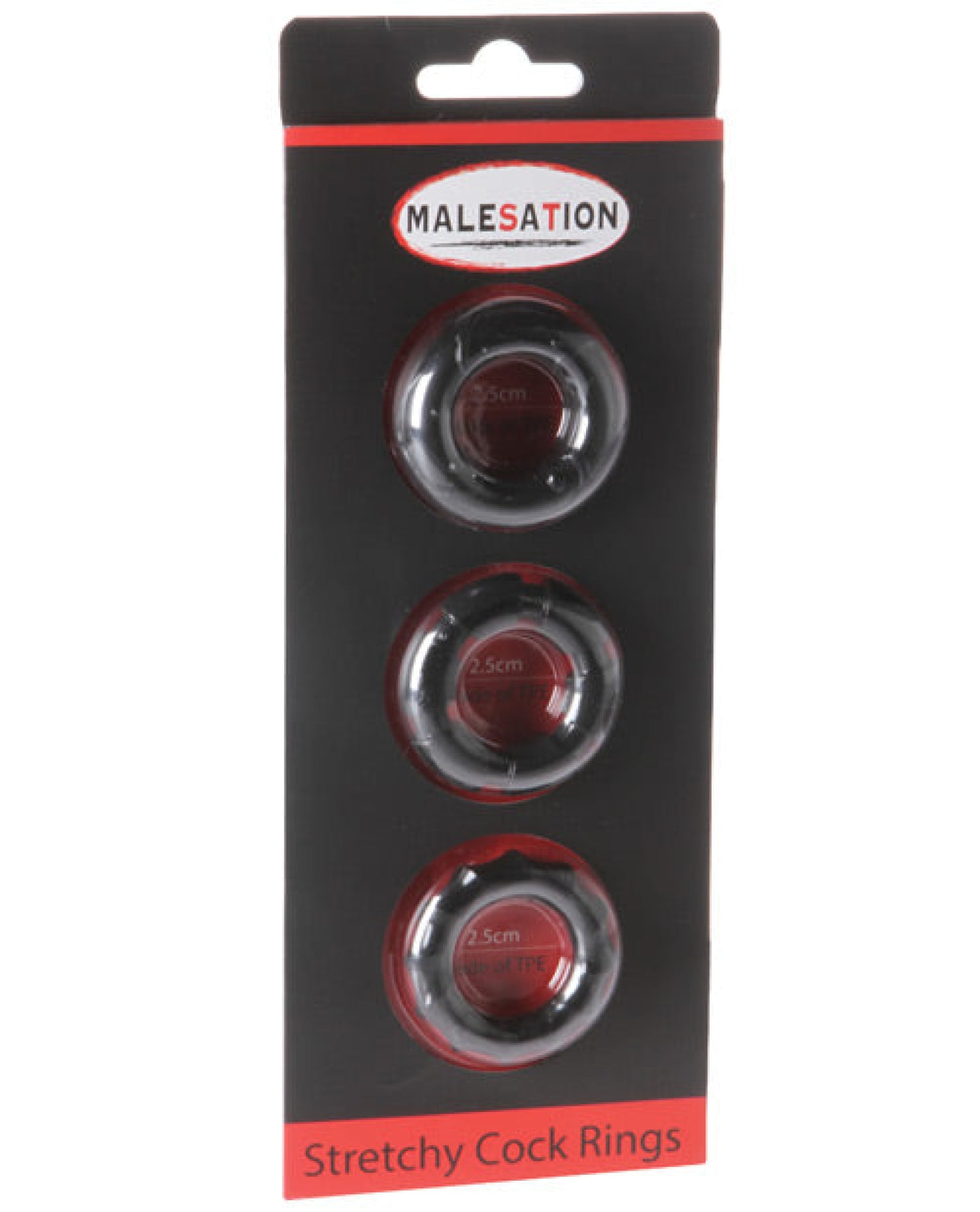 Malesation Stretchy Cock Rings - Pack Of 3 Black Malesation