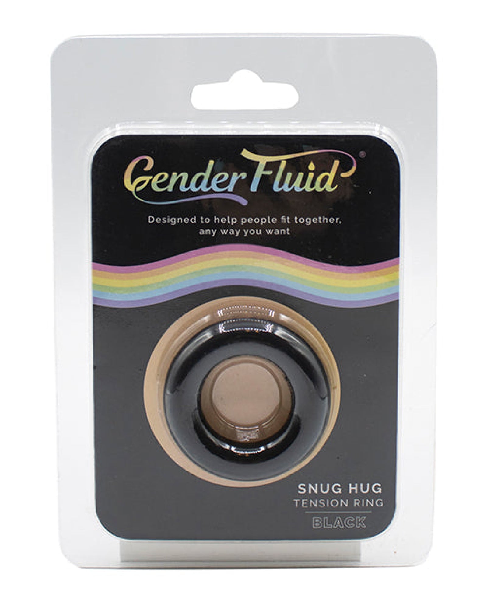 Gender Fluid Snug Hug Tension Ring - Black Gender Fluid