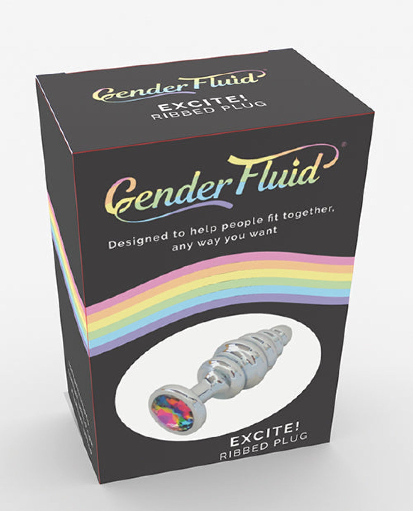 Gender Fluid Excite! Ribbed Plug - Silver Gender Fluid