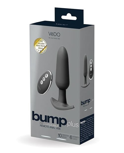 Vedo Bump Plus Rechargeable Remote Control Anal Vibe - Just Black VēDO