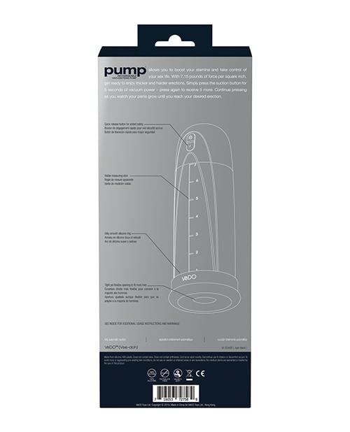 Vedo Pump Rechargeable Vacuum Penis Pump - Just Black VēDO