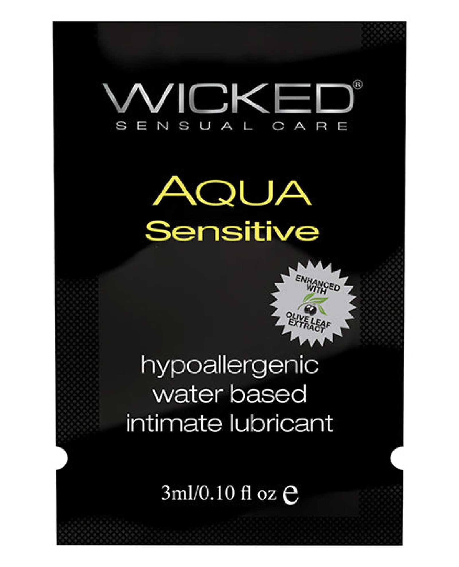 Wicked Sensual Care Hypoallergenic Aqua Sensitive Water Based Lubricant - .1 Oz Wicked Sensual Care