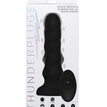 Thunderplugs Silicone Vibrating & Squirming Plug W/remote - Black Thunderplugs