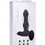 Thunderplugs Silicone Vibrating & Thrusting Plug W/remote - Black Thunderplugs