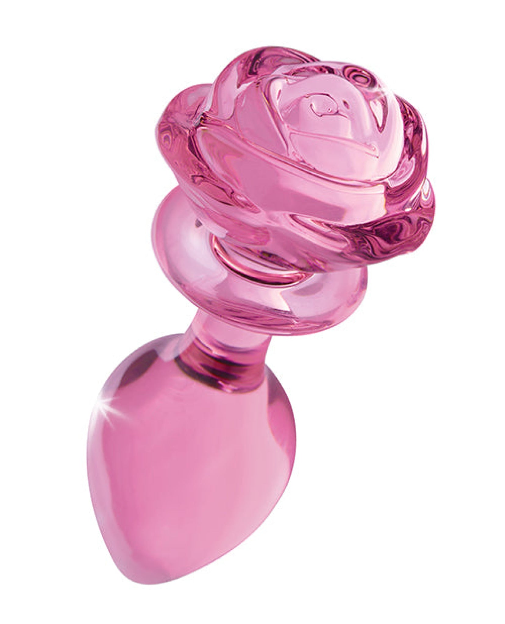 Booty Sparks Pink Rose Glass Anal Plug Booty Sparks