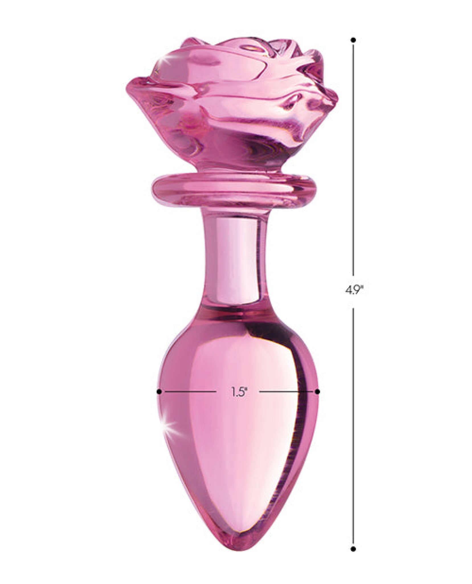 Booty Sparks Pink Rose Glass Anal Plug Booty Sparks